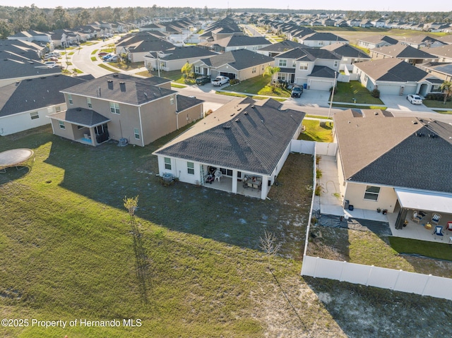 bird's eye view featuring a residential view