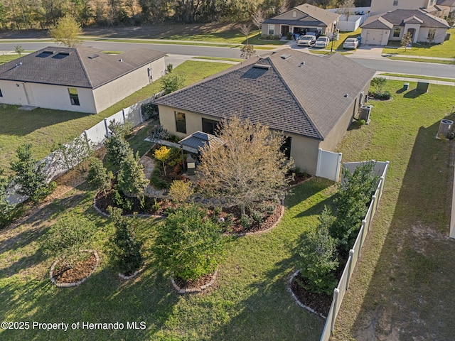 aerial view with a residential view