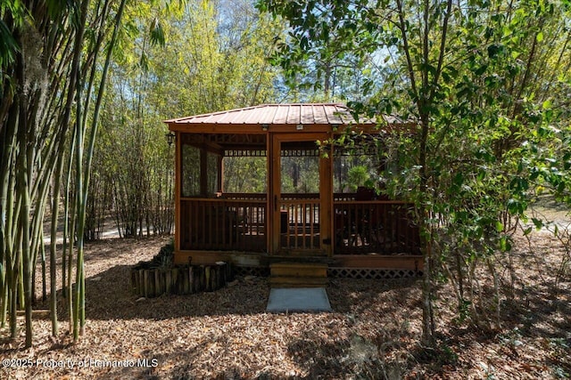 exterior space with a gazebo