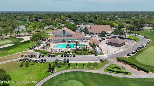 7106 Green Abbey Way, Spring Hill, FL 34606 - drone / aerial view of a golf club and a pool area