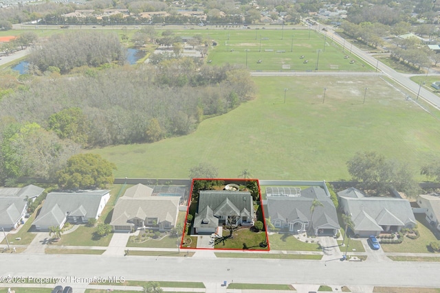 drone / aerial view with a residential view