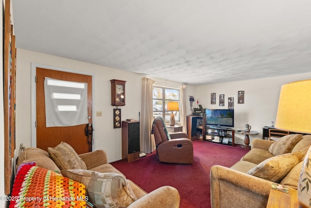 view of carpeted living area