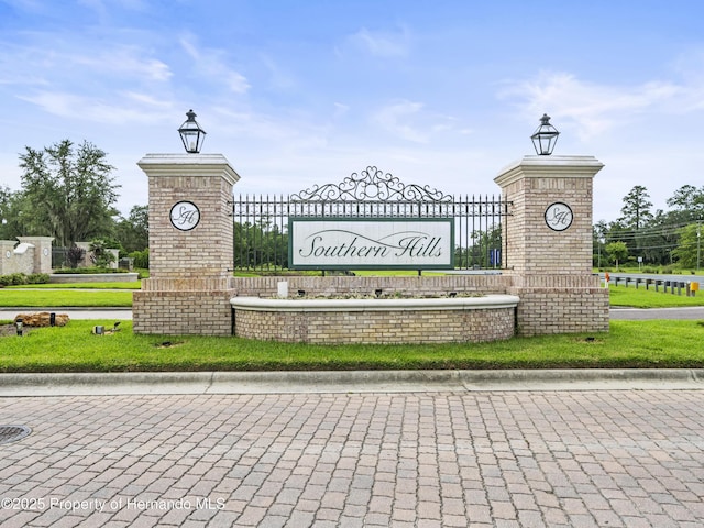 view of community sign