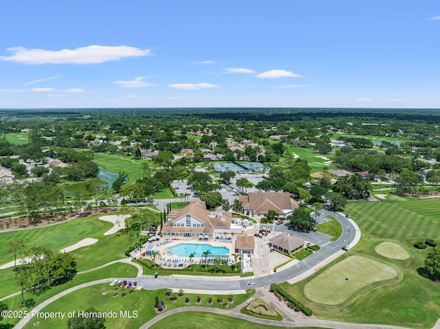 aerial view with golf course view