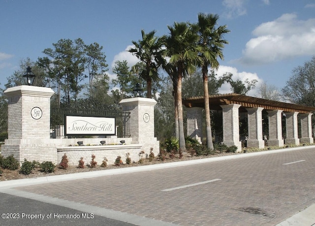 view of community sign