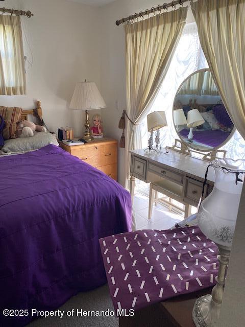 view of tiled bedroom