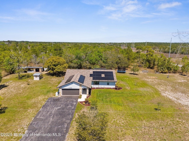 13415 Ester Dr, Brooksville, FL 34613 - bird's eye view with a forest view
