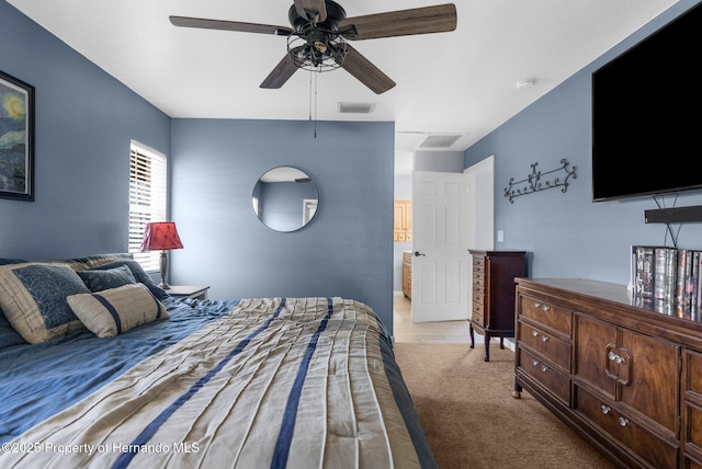 13415 Ester Dr, Brooksville, FL 34613 - bedroom featuring visible vents and ceiling fan