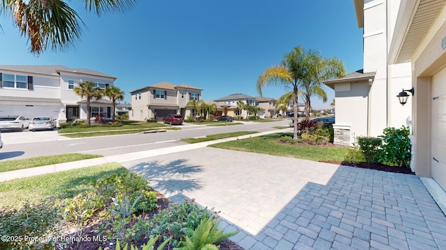 exterior space with a residential view and sidewalks