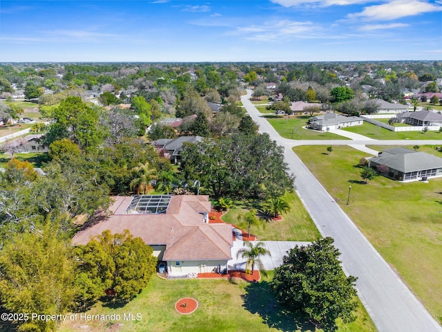 drone / aerial view with a residential view