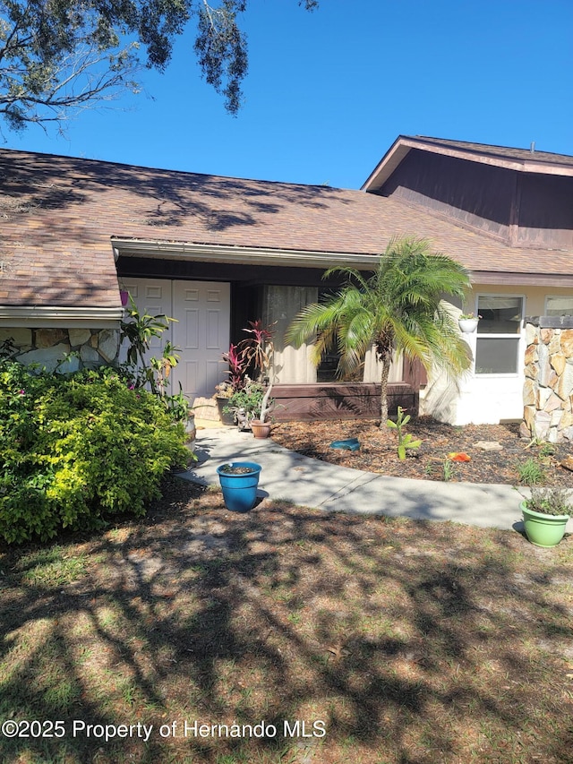 view of mid-century home