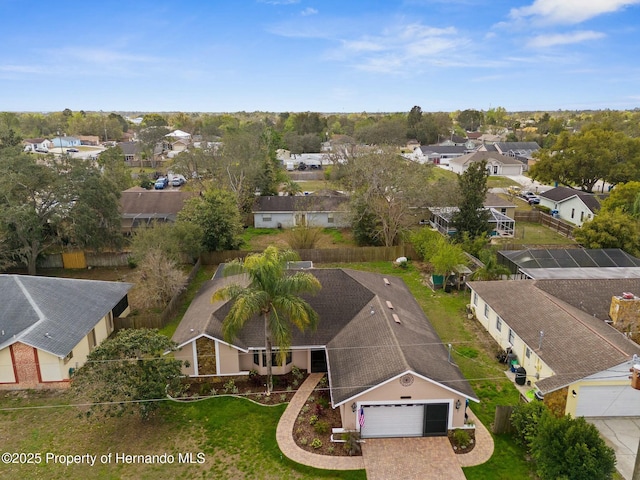 aerial view featuring a residential view