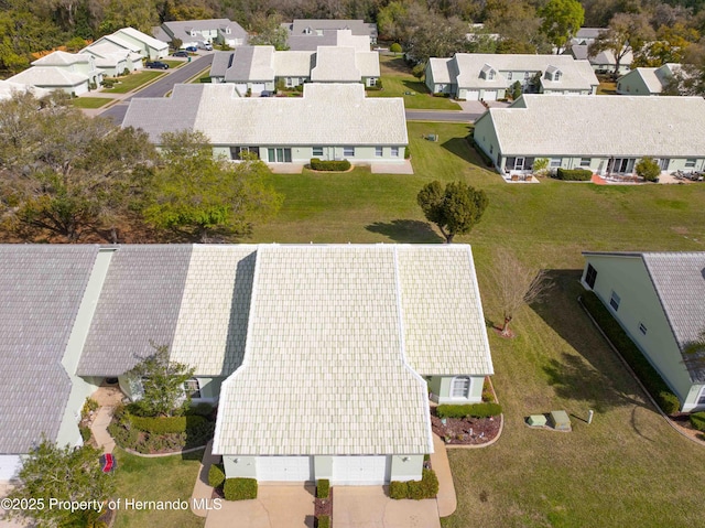 drone / aerial view with a residential view