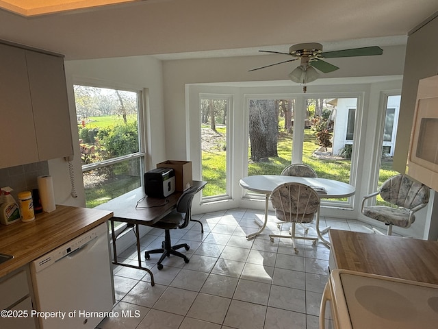 sunroom with plenty of natural light