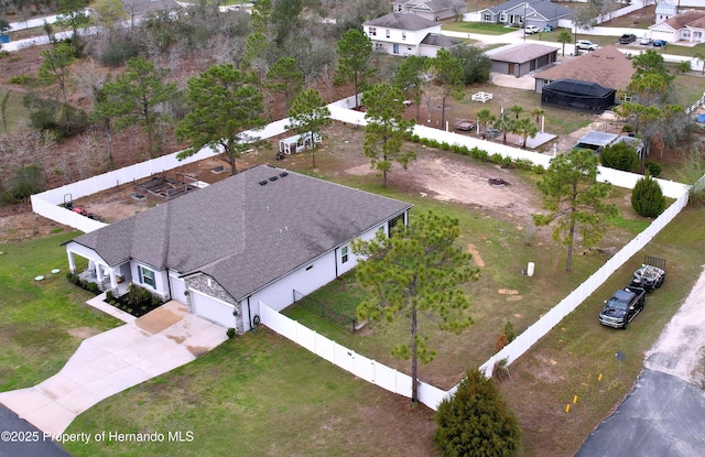 aerial view featuring a residential view