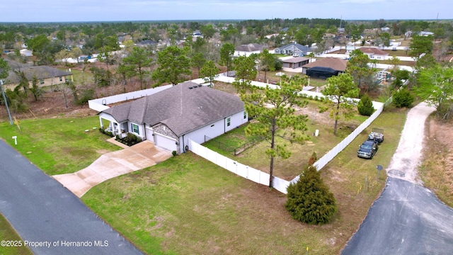 bird's eye view with a residential view