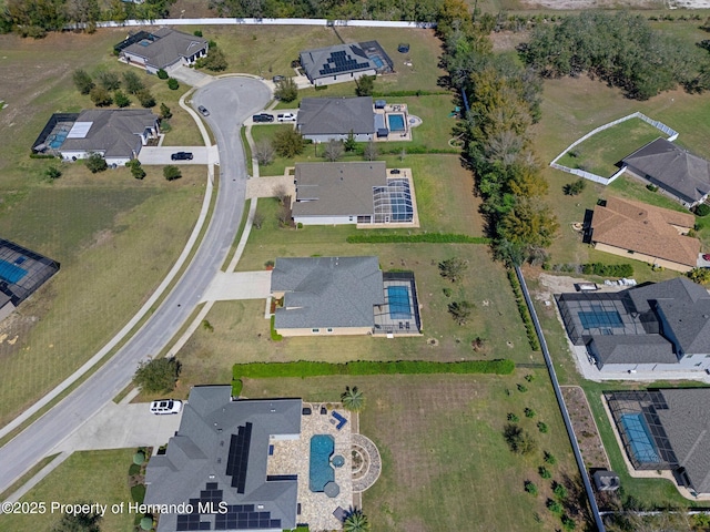 aerial view with a residential view