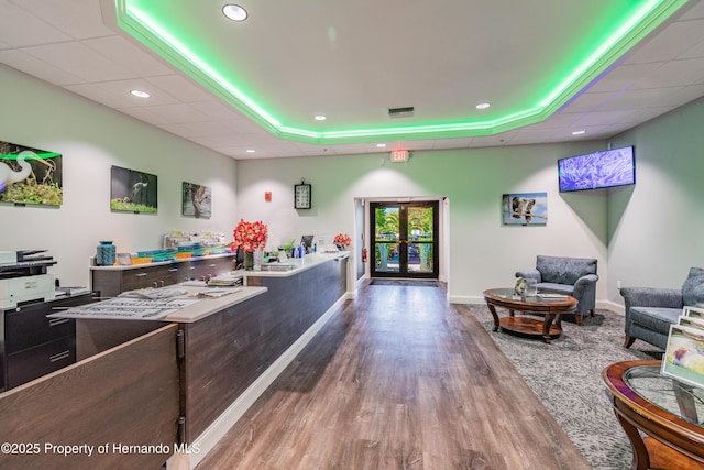 reception area with french doors and visible vents