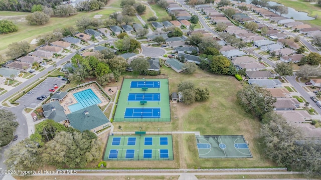 aerial view with a residential view