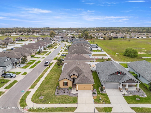 drone / aerial view with a residential view