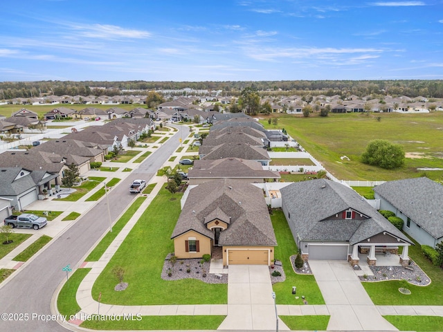 bird's eye view with a residential view