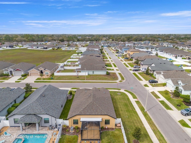 drone / aerial view with a residential view