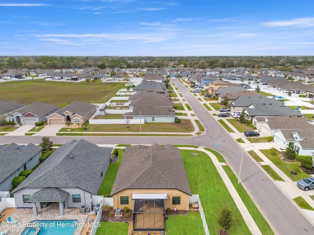 aerial view with a residential view