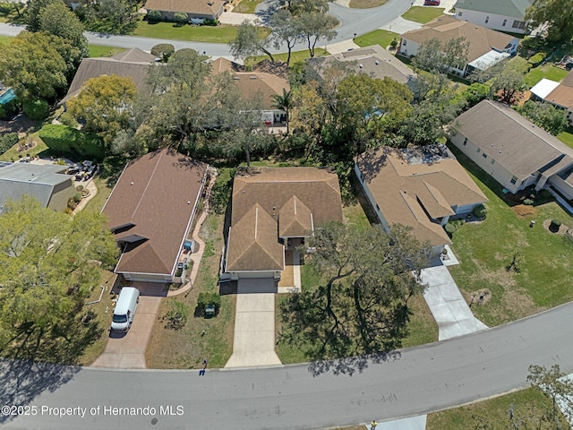 bird's eye view with a residential view