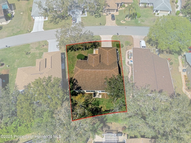 birds eye view of property featuring a residential view