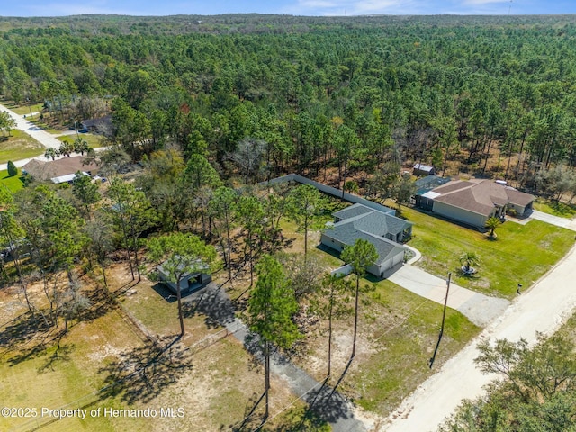 bird's eye view with a forest view