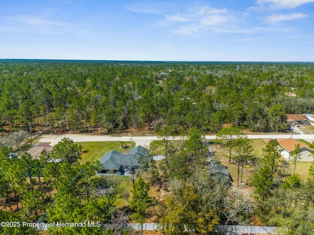 aerial view with a forest view