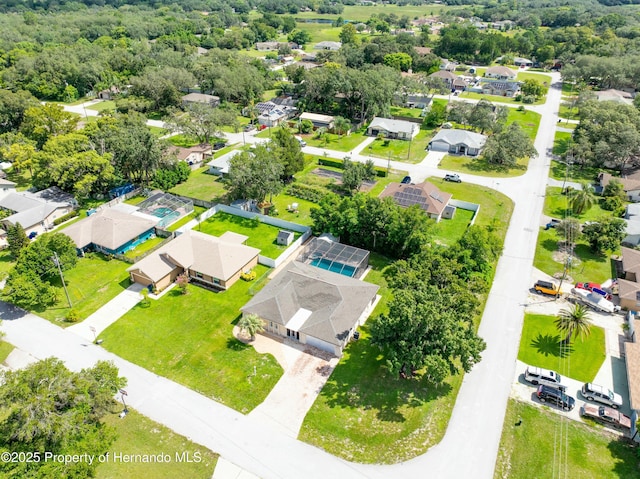 bird's eye view with a residential view