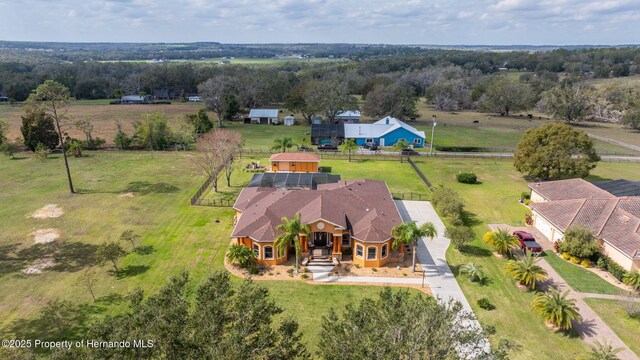 drone / aerial view featuring a rural view