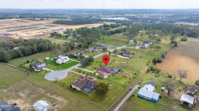 aerial view featuring a rural view
