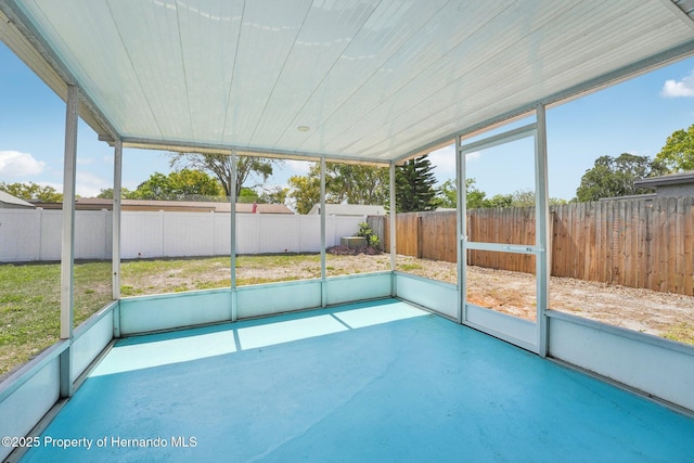 view of unfurnished sunroom