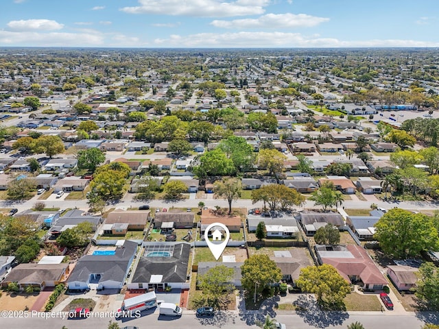 aerial view with a residential view