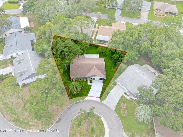 bird's eye view featuring a residential view