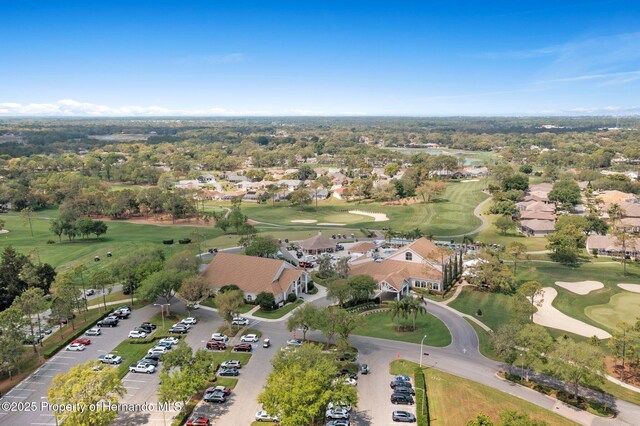 aerial view featuring view of golf course