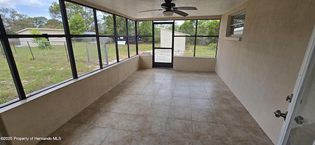 16402 Killearn Ln, Spring Hill Pasco, FL 34610 - unfurnished sunroom featuring a ceiling fan