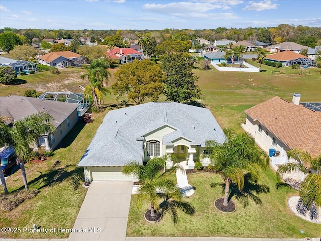 aerial view featuring a residential view