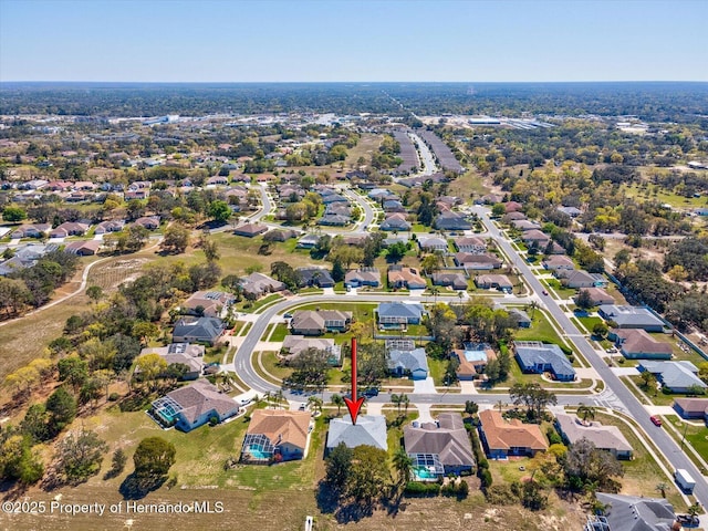 drone / aerial view with a residential view