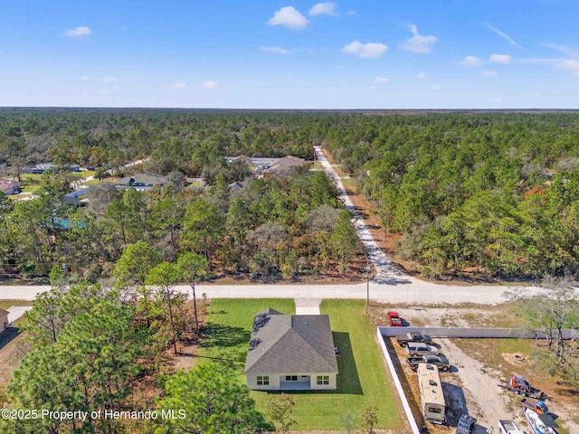 aerial view with a forest view