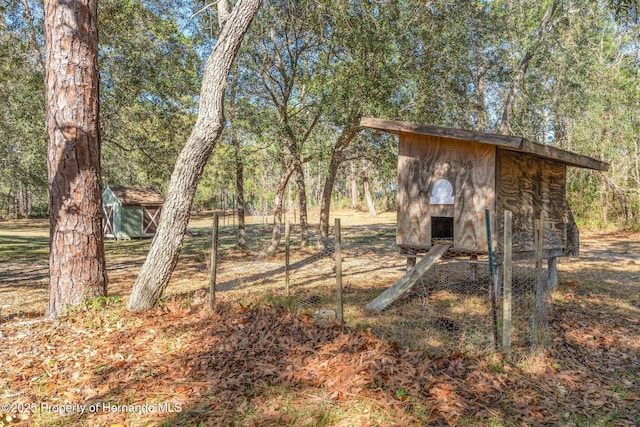 view of shed