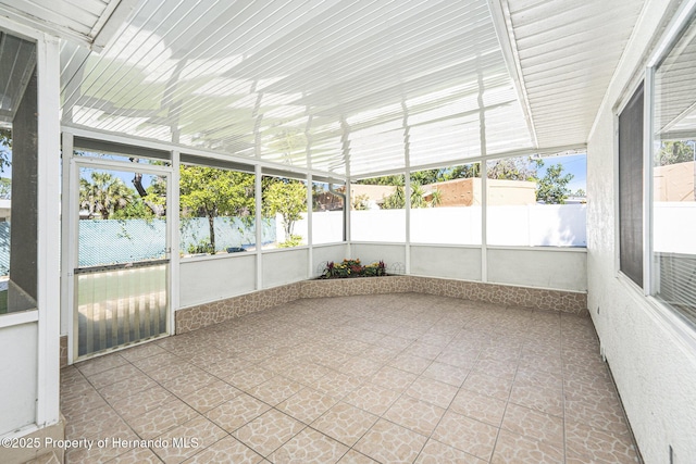 view of unfurnished sunroom