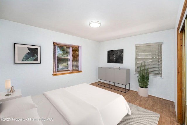 bedroom featuring wood finished floors