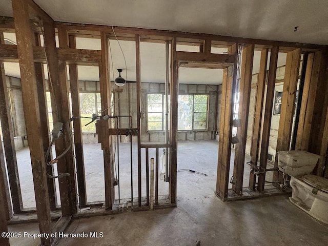misc room with ceiling fan
