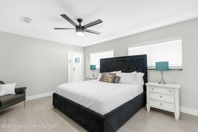 1156 Battersea Ave, Spring Hill, FL 34609 - bedroom with baseboards, visible vents, and a ceiling fan