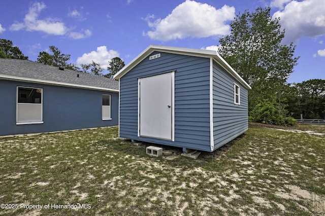 view of shed