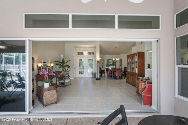 interior space featuring french doors