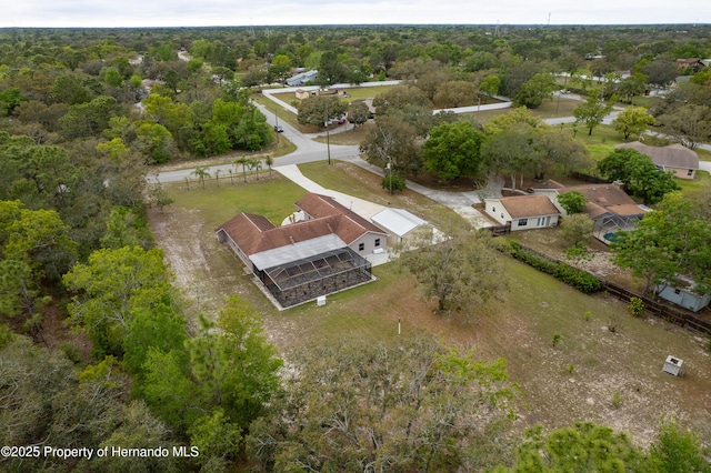 18216 Monteverde Dr, Shady Hills, FL 34610 - bird's eye view featuring a wooded view
